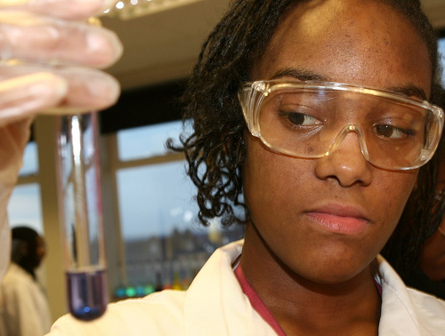 black girl science test tube lab coat blog